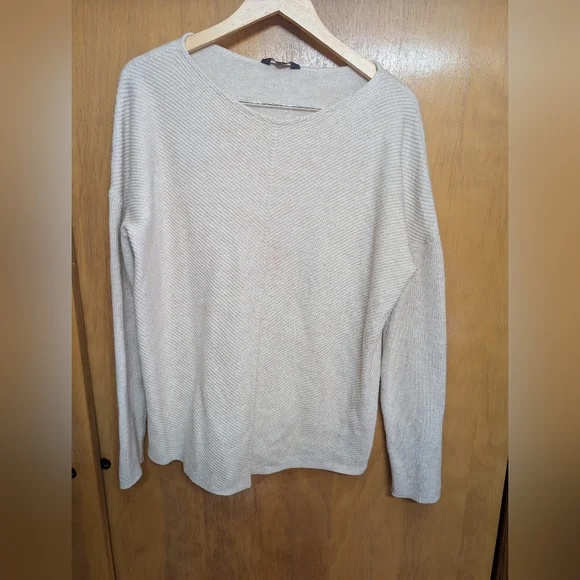 Cream Ribbed Knit Sweater - Picture 1 of 3
